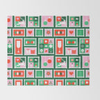 Christmas postage stamp pattern Throw Blanket Gallery Image 2