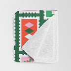 Christmas postage stamp pattern Throw Blanket Gallery Image 3