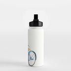 Blue Bicycle with Flowers in Basket Water Bottle Gallery Image 2