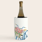 Blue Bicycle with Flowers in Basket Wine Chiller Gallery Image 1