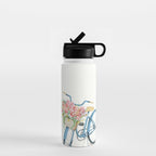 Blue Bicycle with Flowers in Basket Water Bottle Gallery Image 1
