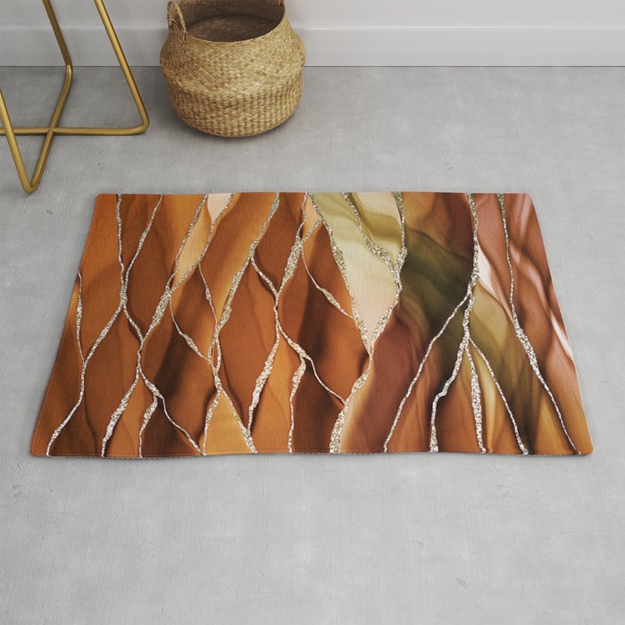 Desert Hot Copper Marble Landscapes Rug Gallery Image 1