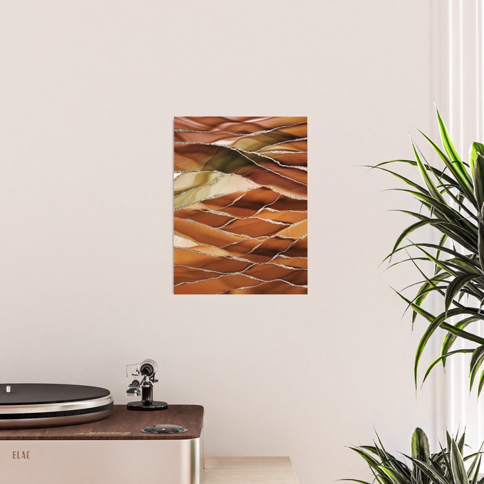 Desert Hot Copper Marble Landscapes Poster Gallery Image 2