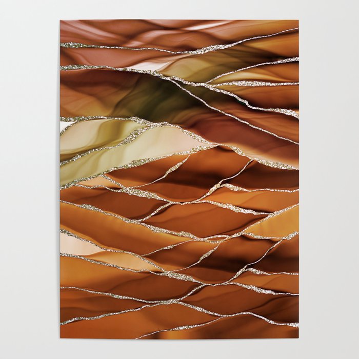 Desert Hot Copper Marble Landscapes Poster Gallery Image 4