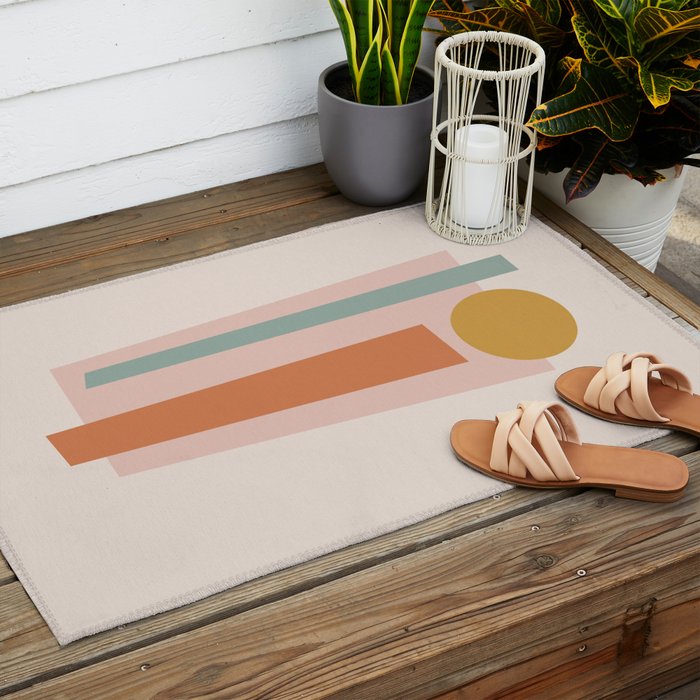Geometric Abstract V Outdoor Rug Gallery Image 2