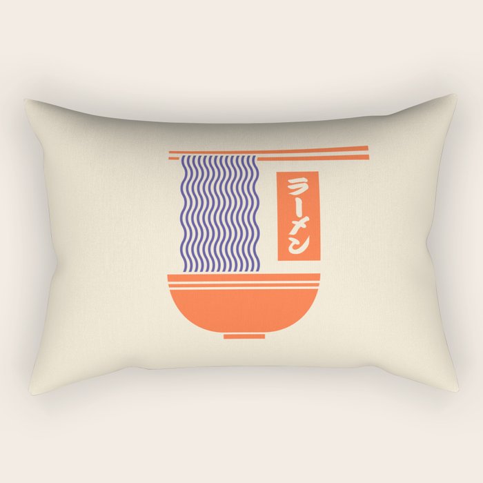 Ramen Minimal - Cream Rectangular Pillow Gallery Image 1