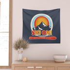 SKI ON! retro badge Wall Tapestry Gallery Image 2