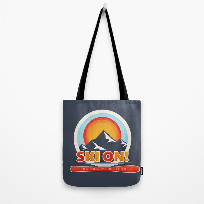 SKI ON! retro badge Tote Bag Gallery Image 2
