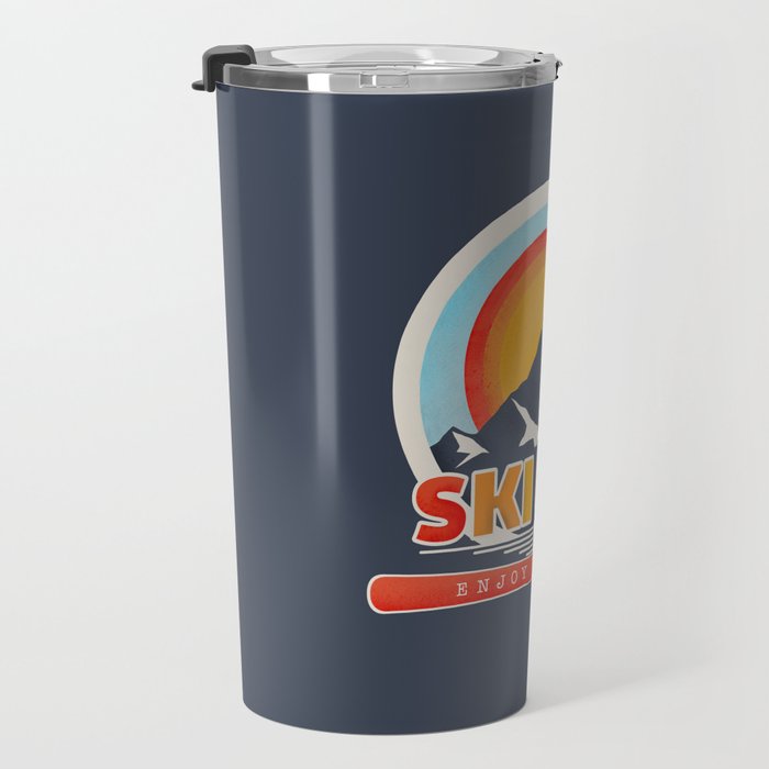 SKI ON! retro badge Travel Mug Gallery Image 3