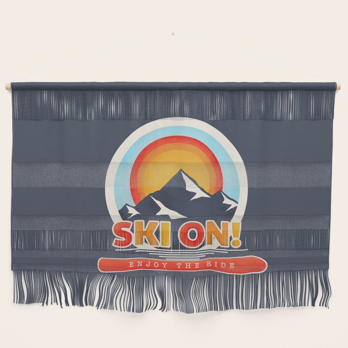 SKI ON! retro badge Wall Hanging Gallery Image 1
