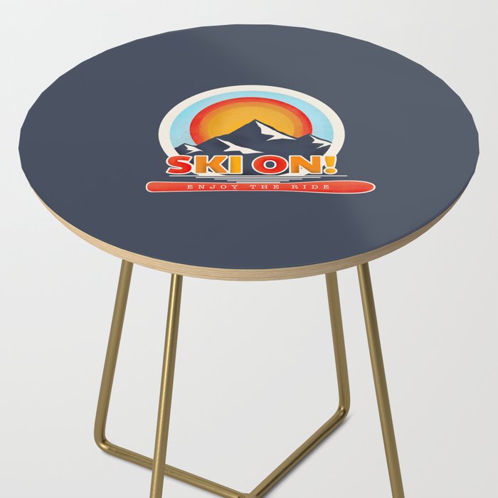 SKI ON! retro badge Side Table Gallery Image 2