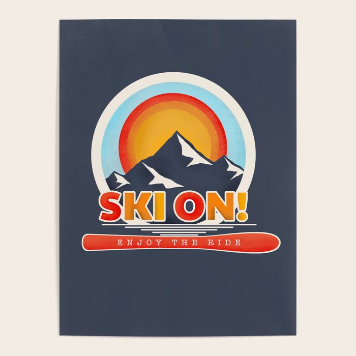 SKI ON! retro badge Poster Gallery Image 4