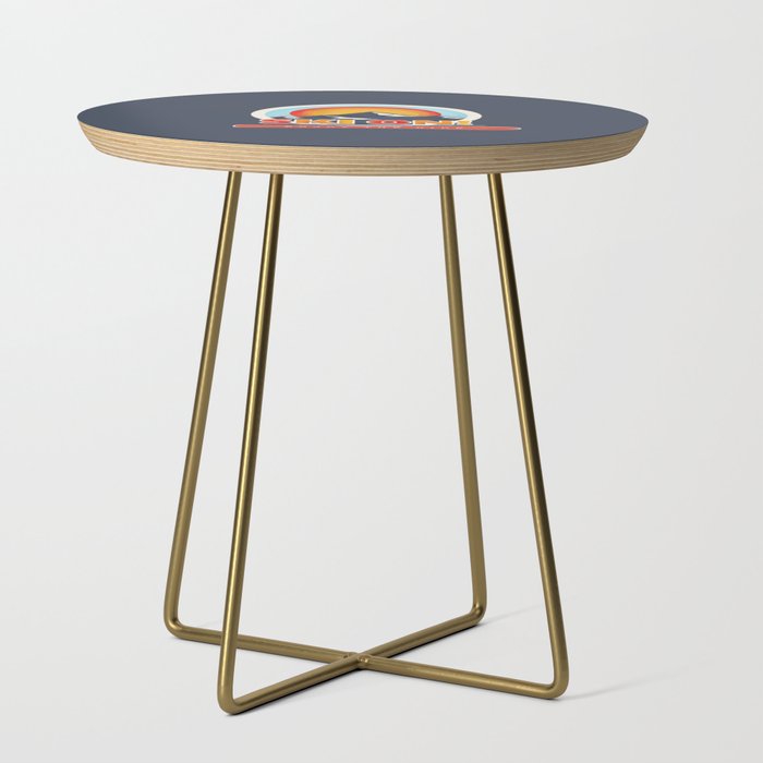 SKI ON! retro badge Side Table Gallery Image 1