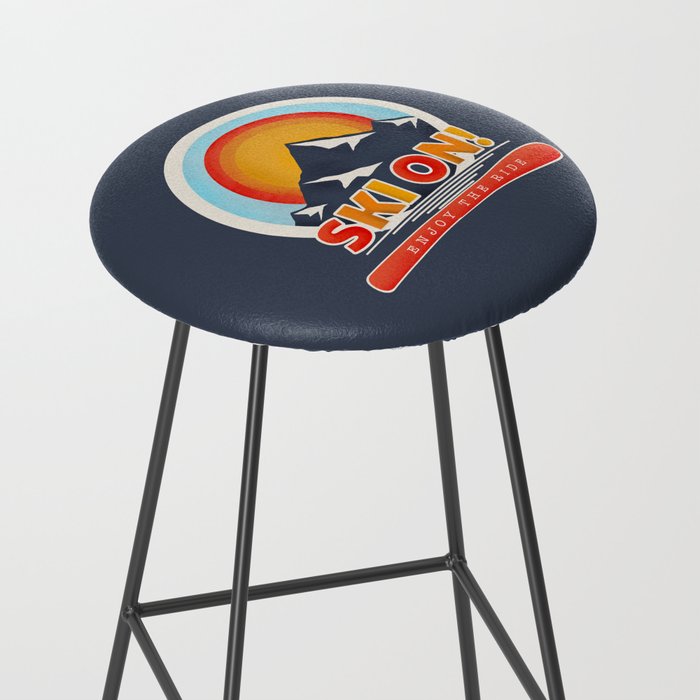 SKI ON! retro badge Stool Gallery Image 2