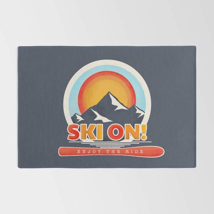 SKI ON! retro badge Rug Gallery Image 2