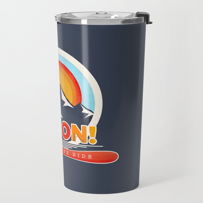 SKI ON! retro badge Travel Mug Gallery Image 2