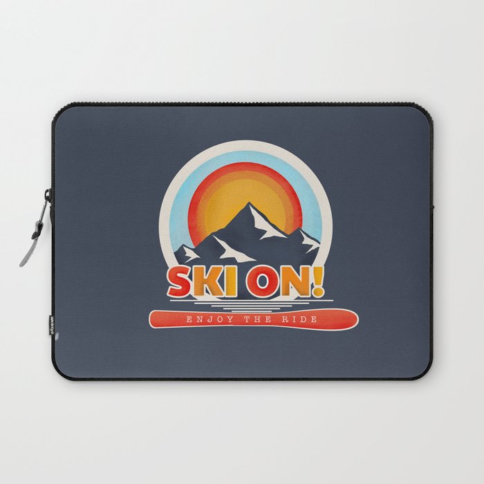 SKI ON! retro badge Laptop Sleeve Gallery Image 1