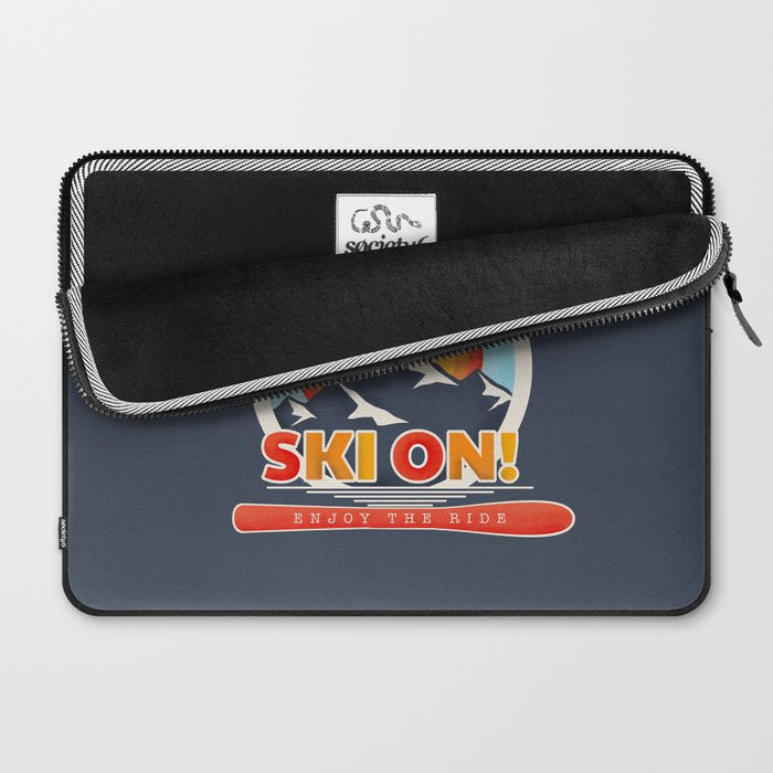 SKI ON! retro badge Laptop Sleeve Gallery Image 2