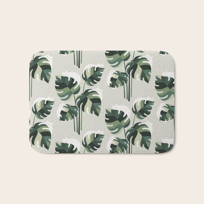 Cat and Plant 11 Pattern Bath Mat Gallery Image 1