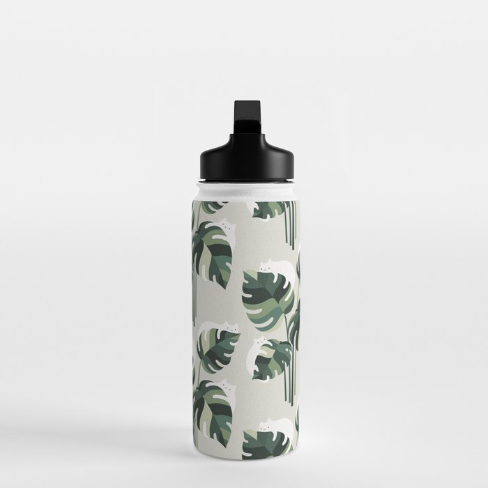 Cat and Plant 11 Pattern Water Bottle Gallery Image 3