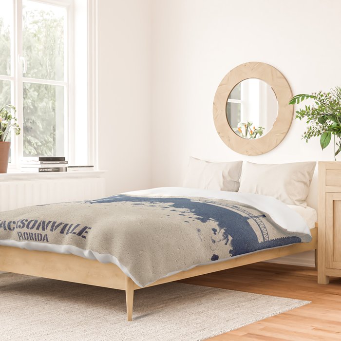 Jacksonville Florida Skyline Duvet Cover Gallery Image 2