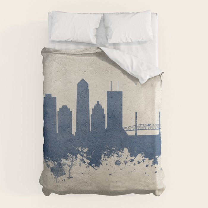 Jacksonville Florida Skyline Duvet Cover Gallery Image 6