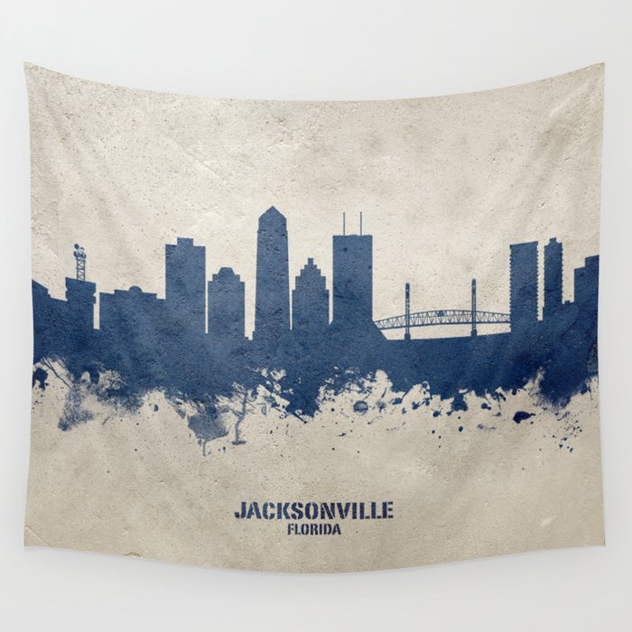 Jacksonville Florida Skyline Wall Tapestry Gallery Image 4