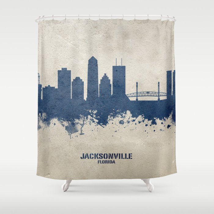 Jacksonville Florida Skyline Shower Curtain Gallery Image 1