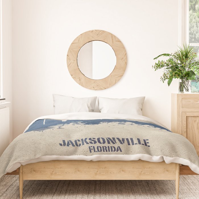 Jacksonville Florida Skyline Duvet Cover Gallery Image 3
