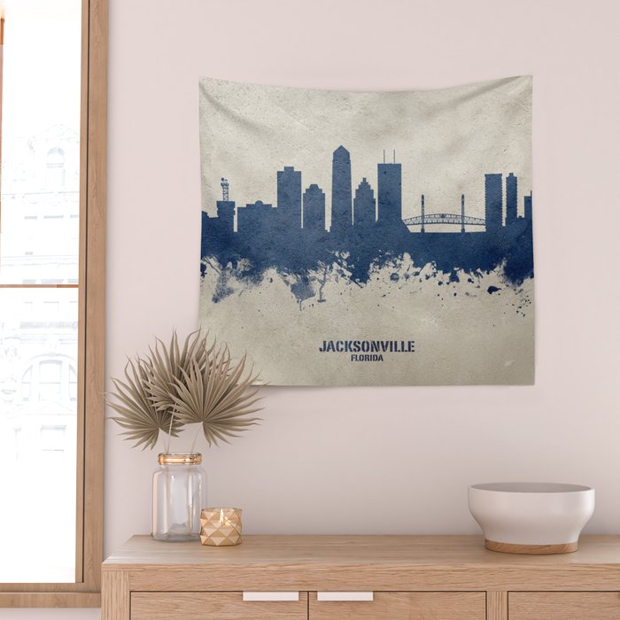 Jacksonville Florida Skyline Wall Tapestry Gallery Image 2