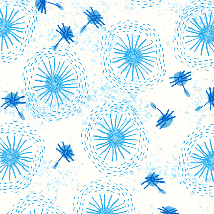 Make A Wish Dandelion Pattern in Sky Blue & Off White Coffee Mug Gallery Image 2