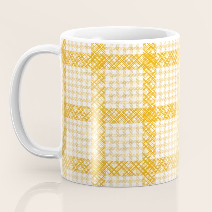 Woven Checkerboard (Yellow) Coffee Mug Gallery Image 3