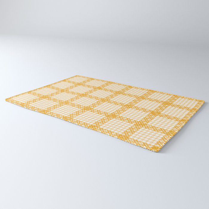 Woven Checkerboard (Yellow) Rug Gallery Image 3