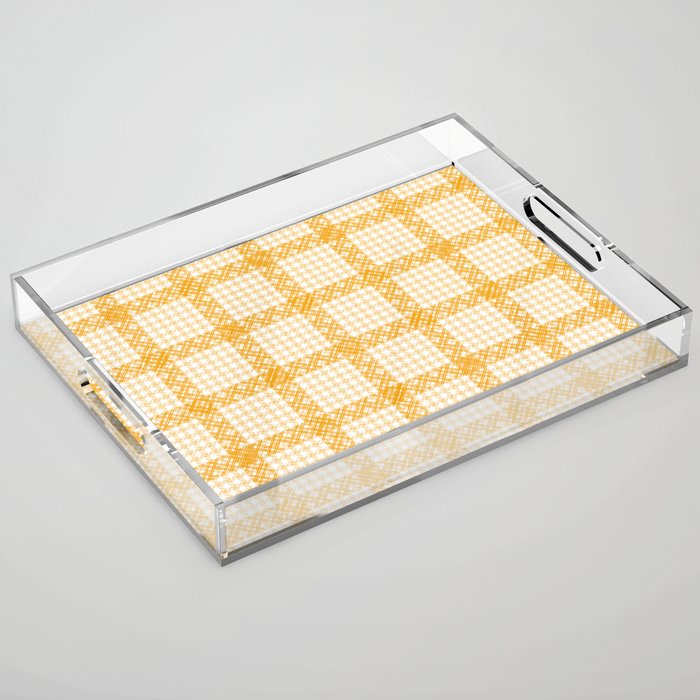 Woven Checkerboard (Yellow) Acrylic Tray Gallery Image 1