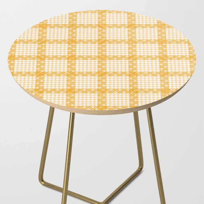 Woven Checkerboard (Yellow) Side Table Gallery Image 2