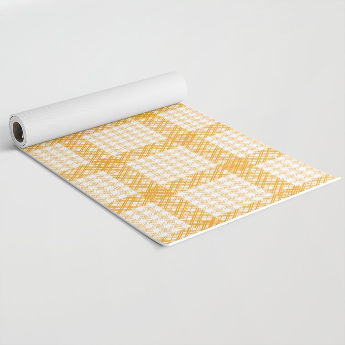 Woven Checkerboard (Yellow) Yoga Mat Gallery Image 2