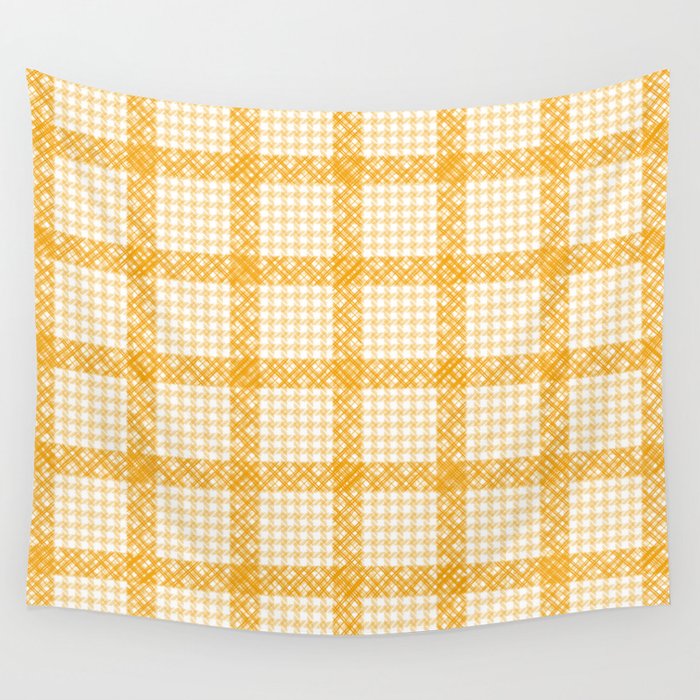 Woven Checkerboard (Yellow) Wall Tapestry Gallery Image 4