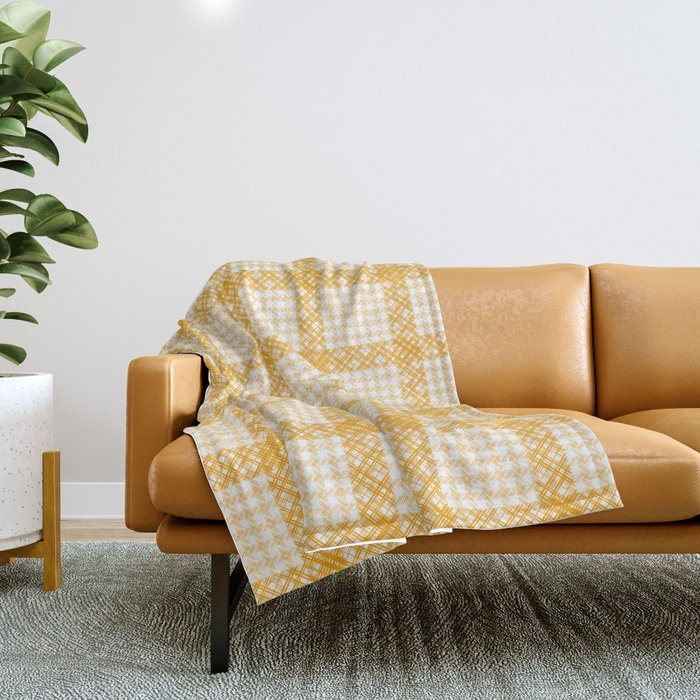Woven Checkerboard (Yellow) Throw Blanket Gallery Image 1