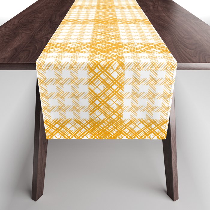Woven Checkerboard (Yellow) Table Runner Gallery Image 1