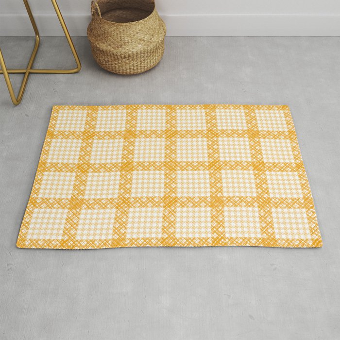 Woven Checkerboard (Yellow) Rug Gallery Image 1