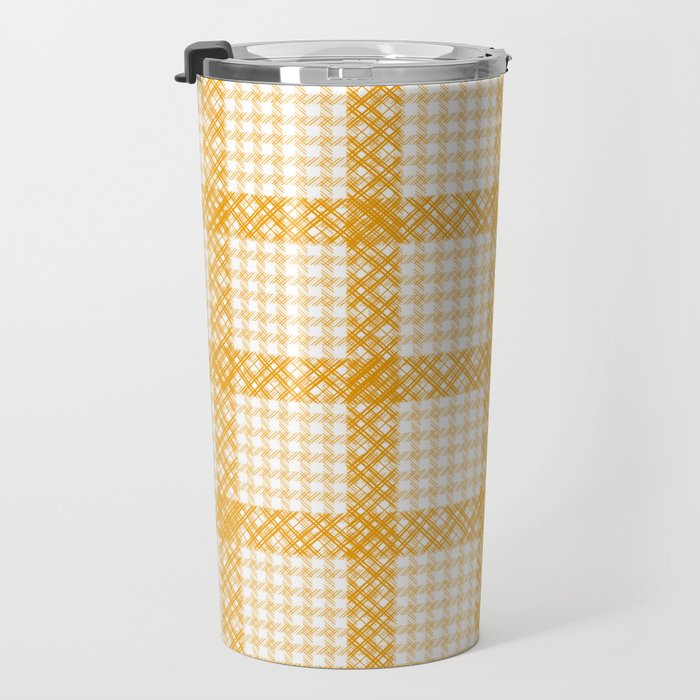 Woven Checkerboard (Yellow) Travel Mug Gallery Image 3