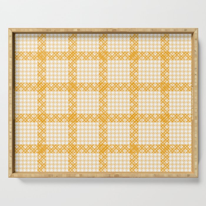 Woven Checkerboard (Yellow) Serving Tray Gallery Image 1