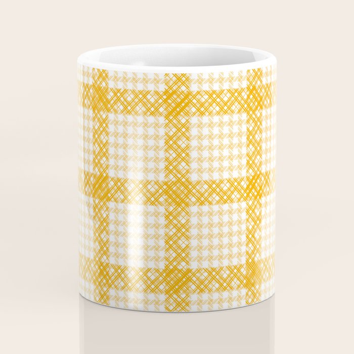Woven Checkerboard (Yellow) Coffee Mug Gallery Image 4