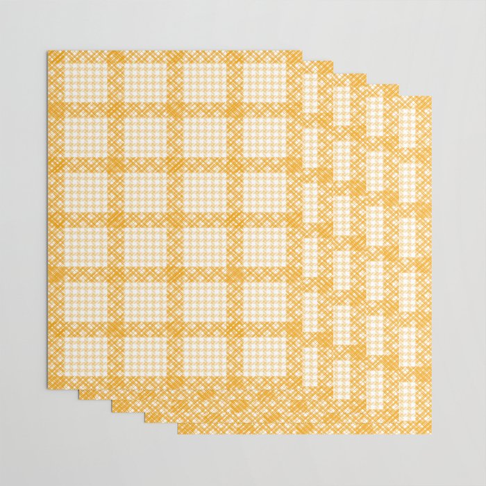 Woven Checkerboard (Yellow) Wrapping Paper Gallery Image 3