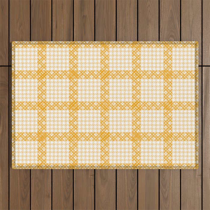 Woven Checkerboard (Yellow) Outdoor Rug Gallery Image 1
