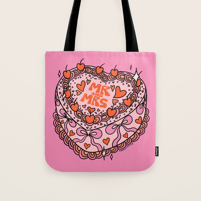 Mr. and Mrs. Cake Tote Bag Gallery Image 1