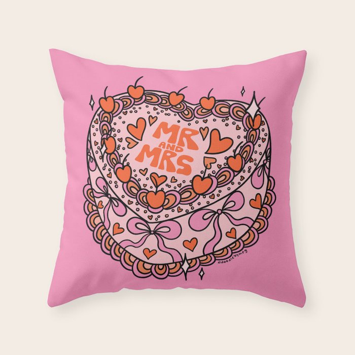 Mr. and Mrs. Cake Throw Pillow Gallery Image 6