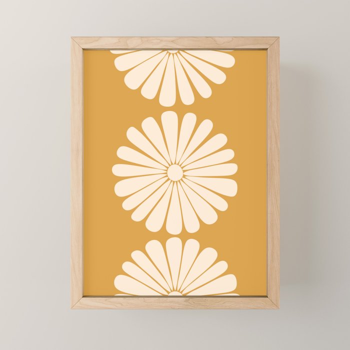 Retro Daisy Abstract XVIII Golden Orange Bold Floral Mini Art Print Gallery Image 1