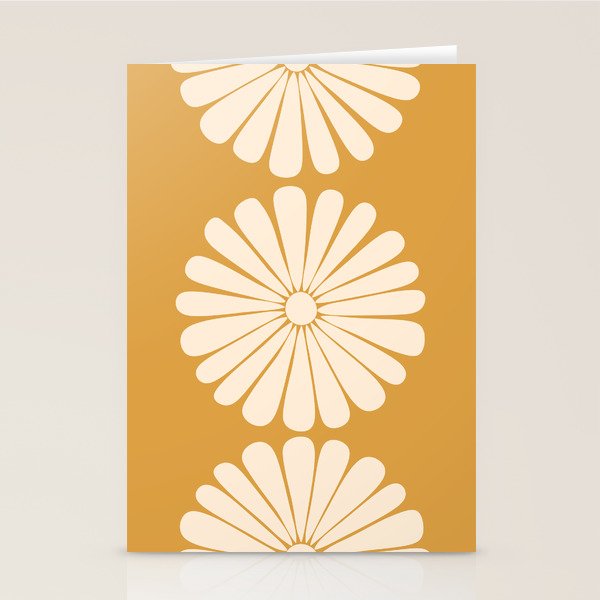 Retro Daisy Abstract XVIII Golden Orange Bold Floral Stationery Card Gallery Image 2