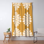 Retro Daisy Abstract XVIII Golden Orange Bold Floral Window Curtain Gallery Image 5